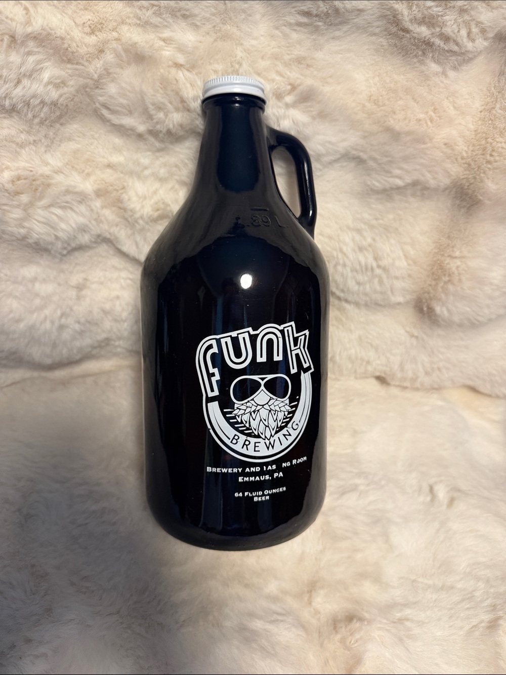 Vintage Funk Brewing- Dark Amber Glass Growler - 64 oz
